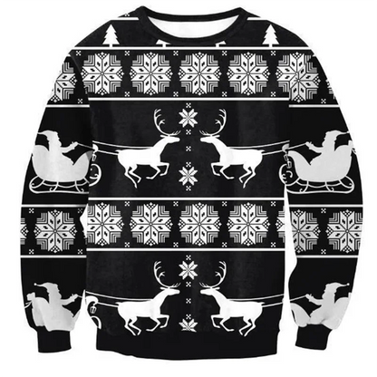 Funny 3D Christmas Swaeter Gift Santa Claus Patterned Ugly Sweater Jerseys And Sweaters Blouses For Men Women Pullover Hoodie