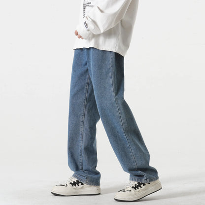 Jeans men's spring and summer 2025 new style trend straight versatile casual pants loose wide-leg mopping trousers