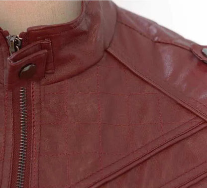 The new casual high-end fashion leather coat men sell European and American solid color handsome stand-up collar jacket