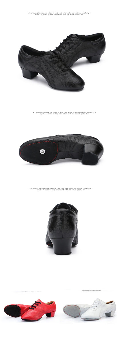 Leather Sports Shoes Perform Latin Dance Shoes For Men Bottom Female Ballroom Dancing Shoes Children Adult Ventilation Sneakers