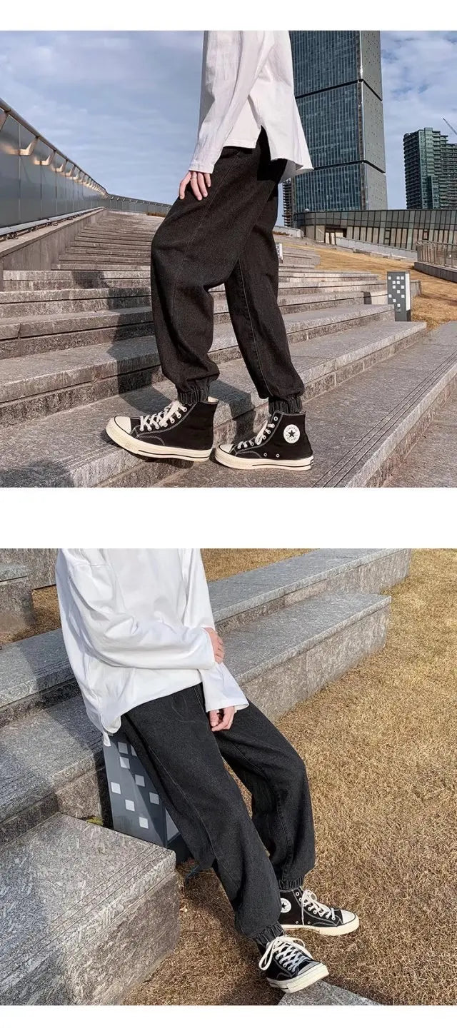 Winter Jeans Men Warm Joggers Jeans Harem Pants Thickdenim Pants men sweatpants elastic jean for men pants male jeans