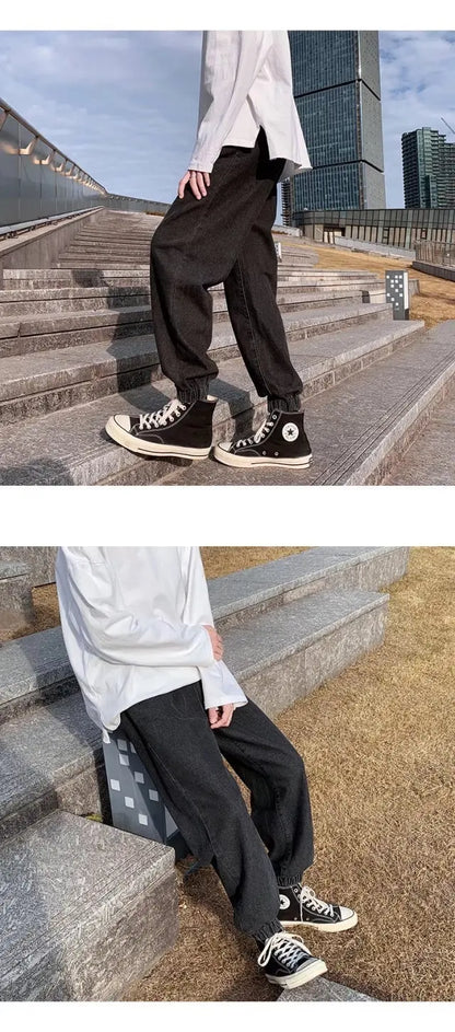 Winter Jeans Men Warm Joggers Jeans Harem Pants Thickdenim Pants men sweatpants elastic jean for men pants male jeans