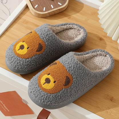 Cute Bear Slippers Fluffy Winter House Shoes Lightweight Women Winter Slippers Bedroom Slippers Cozy Soft Plush Home Slippers