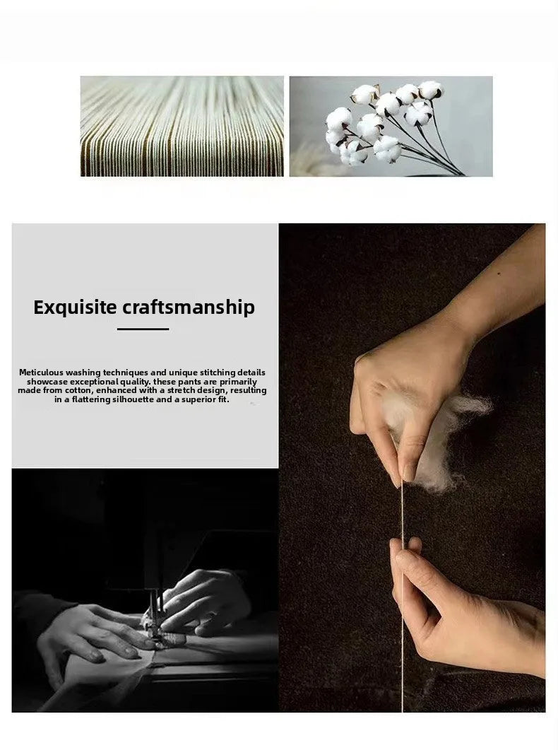 Jeans Men's Spring and Summer New High-end Trend Blue Slim-fitting Pants Brand Korean Streetwear High Street Retro Long Pants