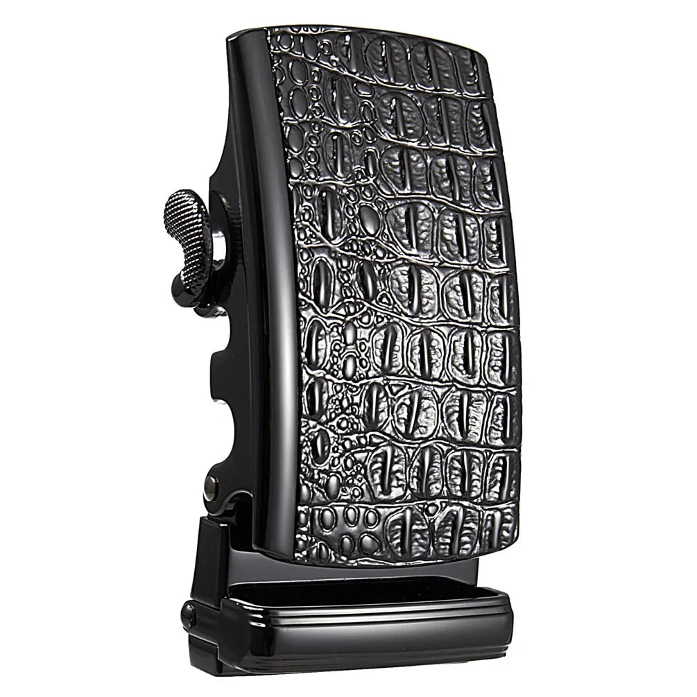 Men's Belt Buckle Accessories Business Ratchet Automatic Alloy Metal Buckle For 3.5cm Width Leather Belt Strap No Holes