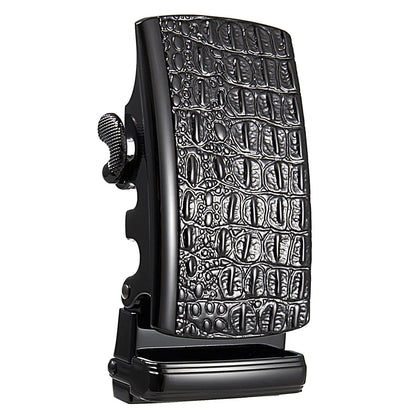 Men's Belt Buckle Accessories Business Ratchet Automatic Alloy Metal Buckle For 3.5cm Width Leather Belt Strap No Holes