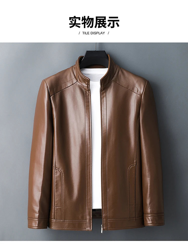Genuine Leather Jacket Men Clothing Spring Goatskin Jackets for Man Business Casual Thin Coats Jaqueta Masculina Couro Legitimo