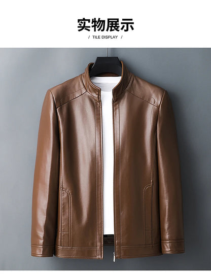 Genuine Leather Jacket Men Clothing Spring Goatskin Jackets for Man Business Casual Thin Coats Jaqueta Masculina Couro Legitimo