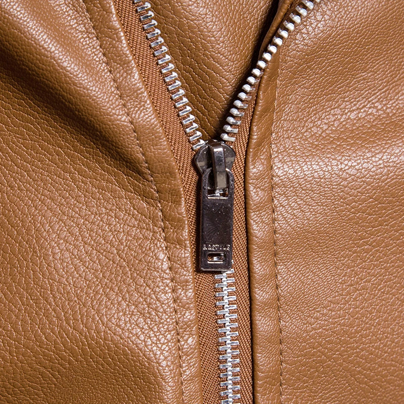 2023 New American Leather Coat Men's, Leather Jacket Men's Motorcycle Retro Tactical Top, Waterproof Coat