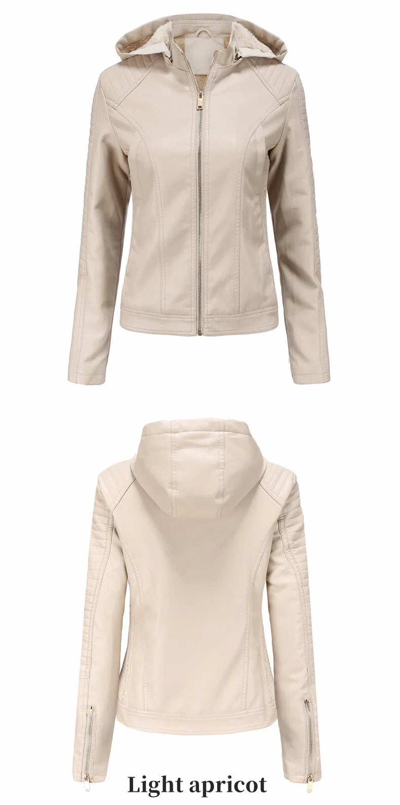 Faux Leather Women Coat Hooded Full Sleeve Slim Fit Solid Sexy Regular Jackets Zipper Casual Splice Coats Thick Warm Jacket