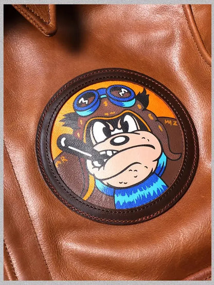 New Classical A-2 Oil Wax Cowhide Men's Genuine Leather Jacket Luxury Brown Excape Bomber Rider  Motorcycle Real Leather Coats