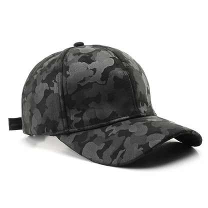 Leather Suede PU Camouflage Baseball Cap Men and Women Autumn Winter Hip Hop Adjustable Outdoor Snapback Hat