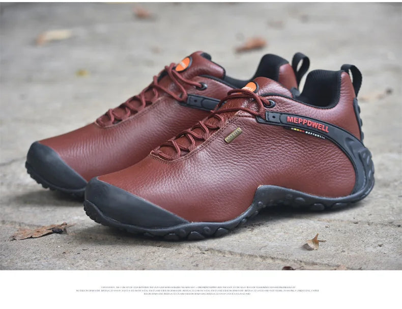 Genuine Leather Autumn Winter Men Outdoor Sneakers Casual Shoes Men's Walking Boots Climbing Shoes Flats Safety Work Shoes