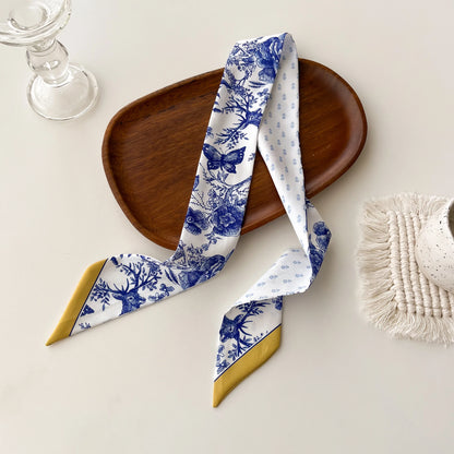 Women Silk Scarf Fashion Hair Scarf Neckerchief Hair Ties Headband Hair Ornament Female Bandana Bag Scarves