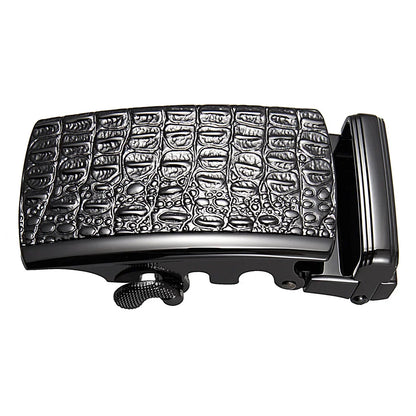 Men's Belt Buckle Accessories Business Ratchet Automatic Alloy Metal Buckle For 3.5cm Width Leather Belt Strap No Holes