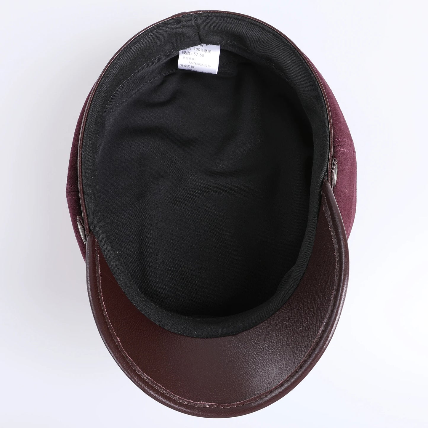 BOONJOVIA 100% Genuine Suede Leather Unisex Classic British Flat Top Cap-Military Army Style Sailo Hat-Breton Fiddler Hat