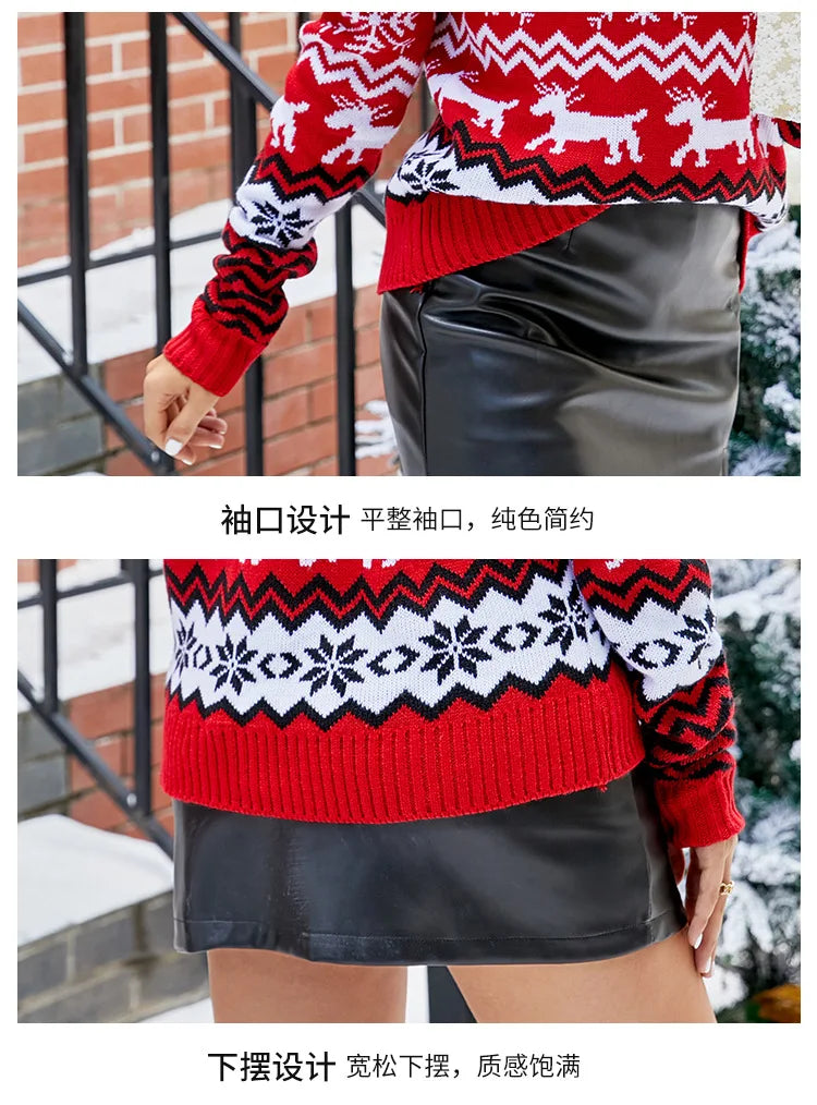 2025 Christmas Sweaters Women Men Boys Girls Matching Outfits Couples Kids Casual Knitwear Long Sleeve Jumpers Xmas Family Look