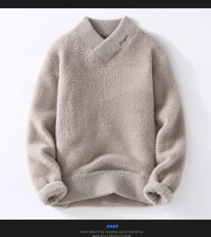 Sweaters men winter korean style mens warm sweater V-neck men sweaters autumn Men's wool pullovers men full size M-XXXL