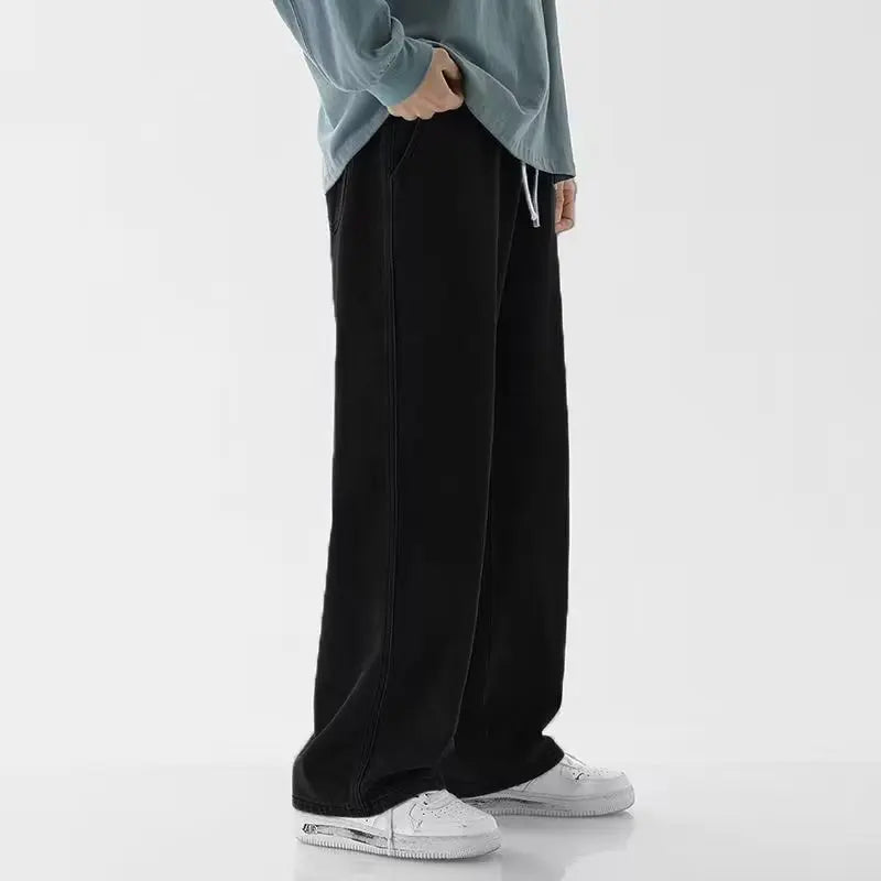 Jeans Men's Spring and Autumn 2025 New Loose High Street Straight Wide-leg Pants Floor-drag Summer Casual Long Pants Men