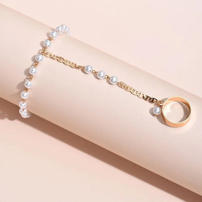 Jewelry for Women Girls Hand Accessories Layered Wrist Chain Finger Ring Bracelet Linked Finger Hand Harness Bangle Slave Chain