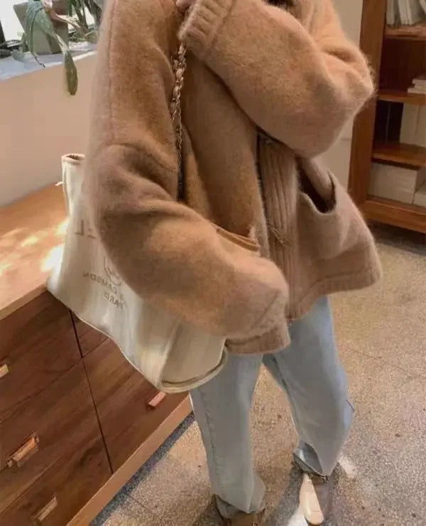 Ladies Sweaters Winter Button Knitted Top for Women White Cardigan 2025 New Collection Jumper Long Sleeve Knitwear Korean Luxury