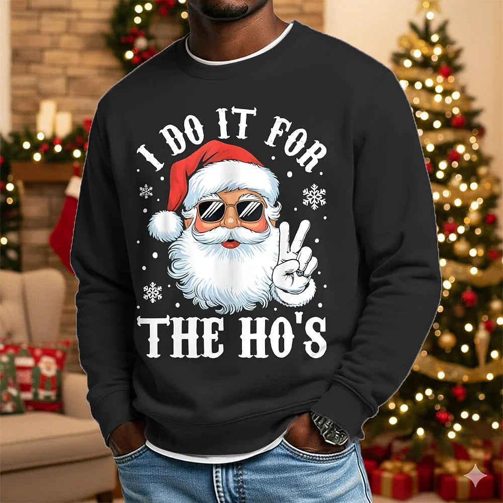 Ugly Sweaters Christmas Men's Santa Claus Funny Sweatshirt Cool Party 3D Long Sleeve Crew Neck Crewneck 3D All Seasons Designer