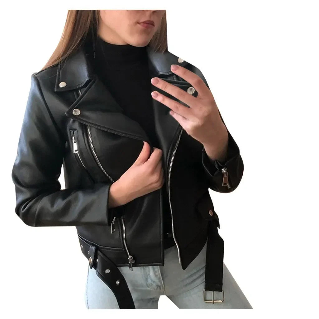 Women's Leather Coat Women Short Slim-Fit New Biker's Leather Jacket Winter Autumn Leather Jackets Coats