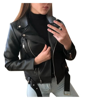 Women's Leather Coat Women Short Slim-Fit New Biker's Leather Jacket Winter Autumn Leather Jackets Coats