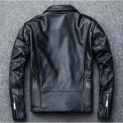 Men's Leather Jacket Fashionable Casual Coat Motorcycle Style Regular Cut Chinese Brand Stock AE New Autumn Winter Collection
