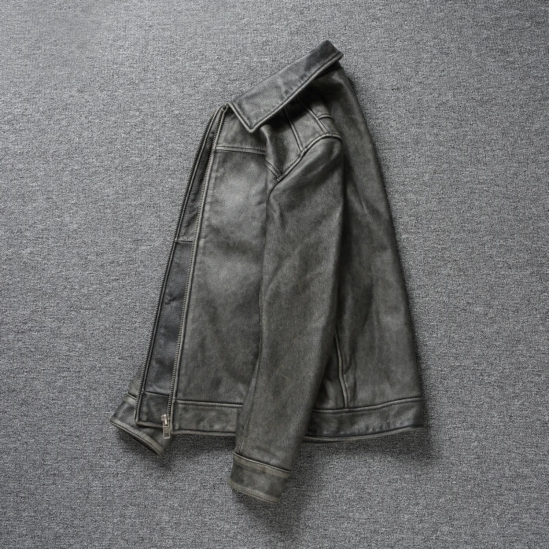 Genuine Leather Coats Autumn Mens Cloting Short Motorcycle Jackets Slim Fit Style Size S-7XL Chaquetas Para Hombre