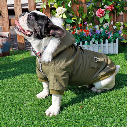 Cool Dog Leather Jacket Coat Warm Winter Pet Clothing Outfit French Bulldog Clothes Coats for Small Medium Dogs