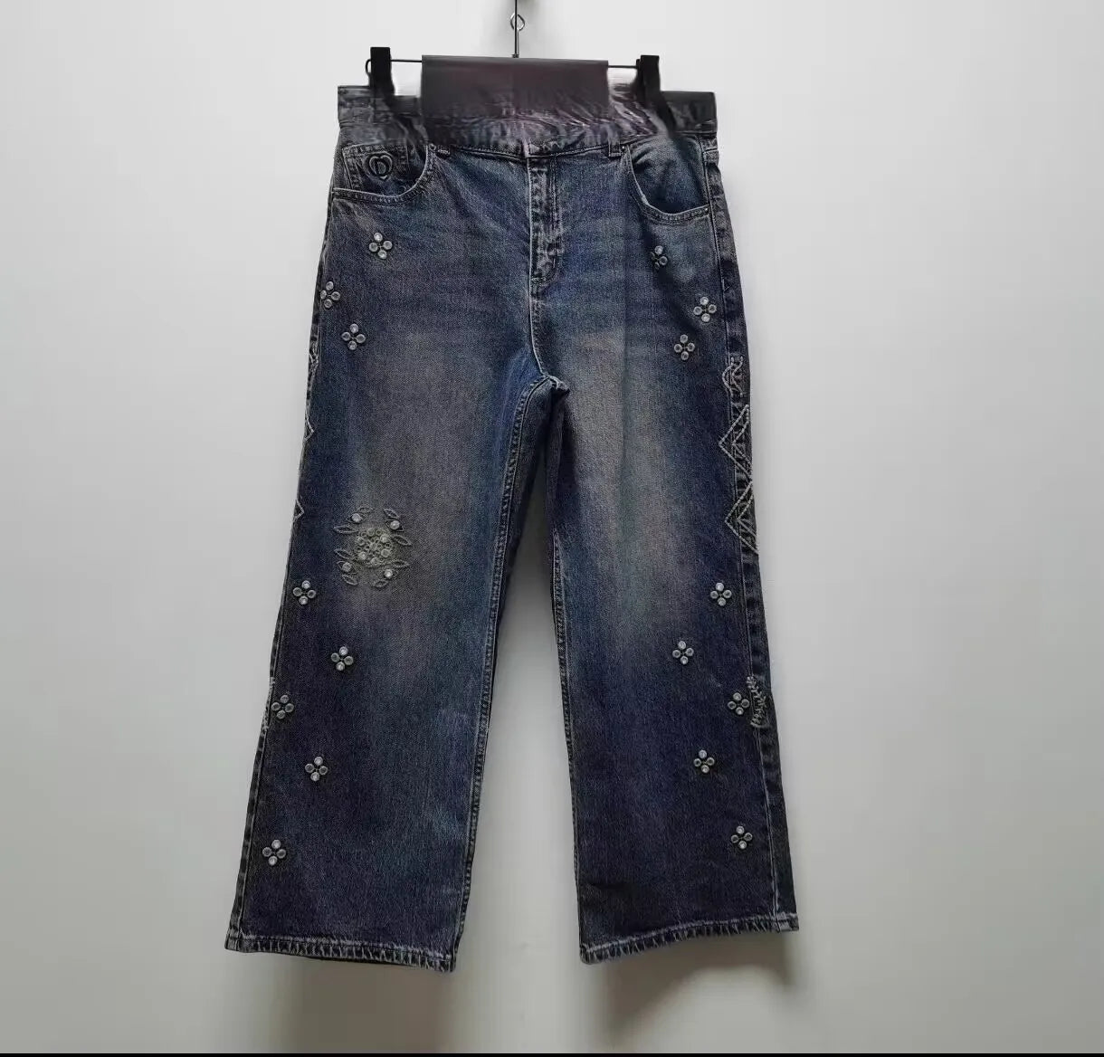 Spanish export original single patchwork sporty and casual loose skinny women's jeans