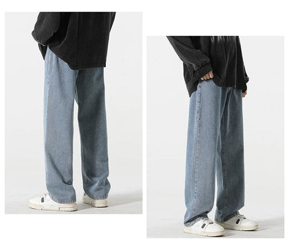 Jeans men's spring and summer 2025 new style trend straight versatile casual pants loose wide-leg mopping trousers