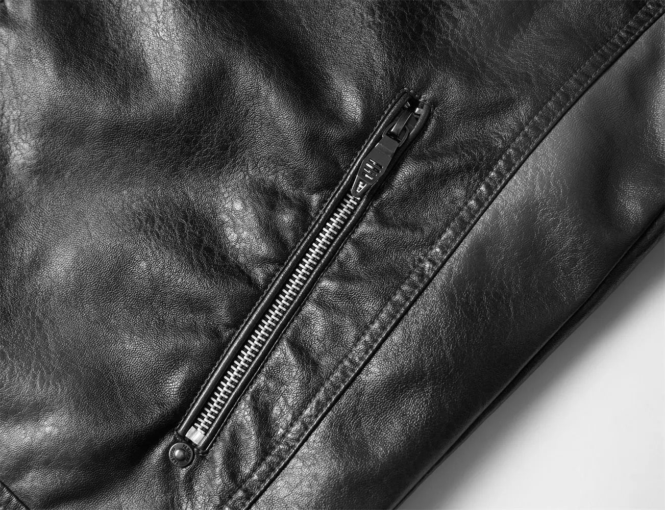 2025 Leather Jackets Men's Autumn Winter Fleece Motorcycle PU Leather Jackets Vintage Casual Stand Collar Windbreaker Slim Coats