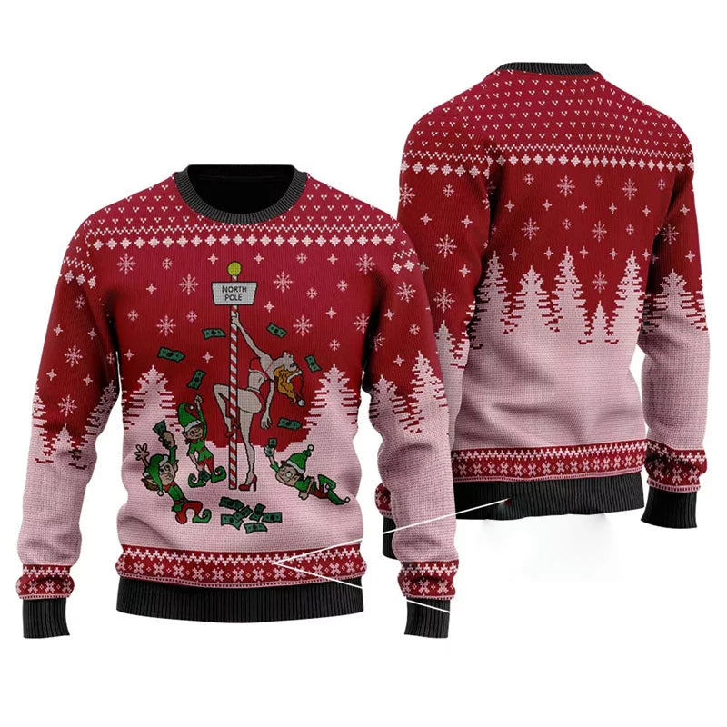 Merry Christmas Funny Ugly Sweater Men Women Festival Clothes Pullover Top Crewneck Xmas 3d Printed Dance Santa Claus Sweaters