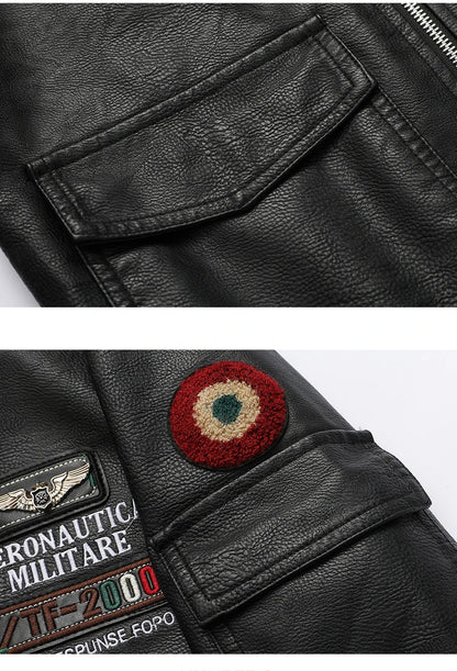 Man Leisure Fashion Locomotive Coats New Leather Clothing Jacket Spring Autumn Windproof Simplicity Keep Warm Coat Tops Man