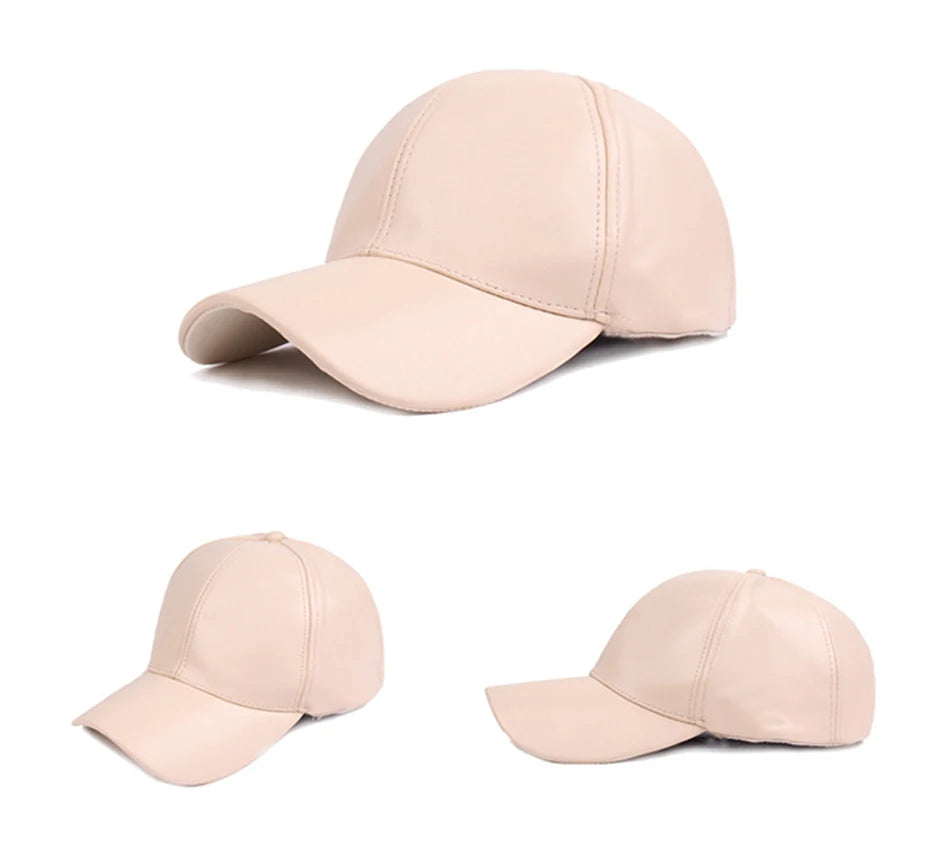 FS Luxury Brand Baseball Caps For Men Winter Women PU Leather Hat Black Trucker Hats Streetwear Hip Hop Cap Casquette Homme 2025