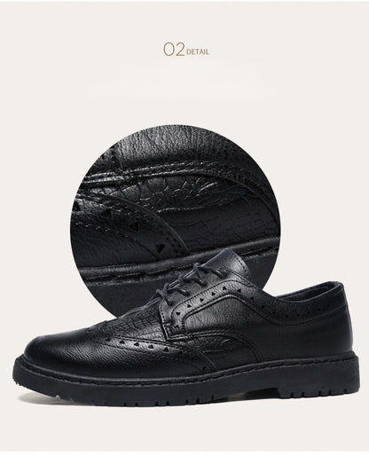 Leather Shoes for Men Luxury High Quality Brogue Shoes comfortable Soft Sole Men's Casual Shoes Lace Up Men Business Dress Shoe