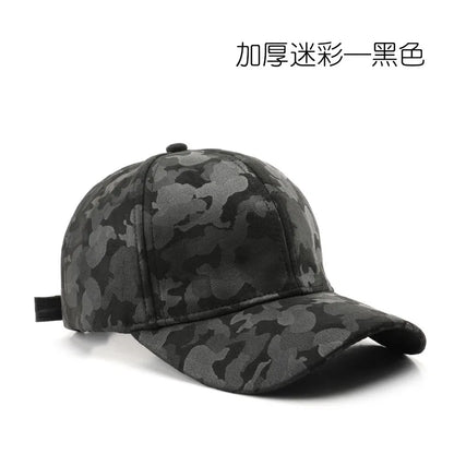 Leather Suede PU Camouflage Baseball Cap Men and Women Autumn Winter Hip Hop Adjustable Outdoor Snapback Hat