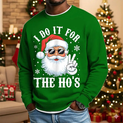 Ugly Sweaters Christmas Men's Santa Claus Funny Sweatshirt Cool Party 3D Long Sleeve Crew Neck Crewneck 3D All Seasons Designer