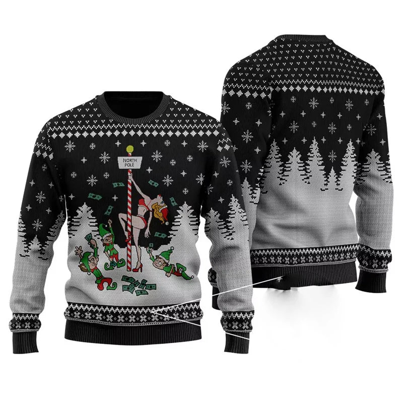 Merry Christmas Funny Ugly Sweater Men Women Festival Clothes Pullover Top Crewneck Xmas 3d Printed Dance Santa Claus Sweaters