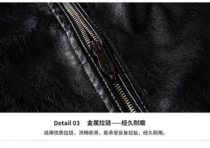 Men's Leather Jacket 2024 Autumn Winter New Plush Loose Outdoor Travel Motorcycle Coat Men Fashionable Trendy Leather Clothing