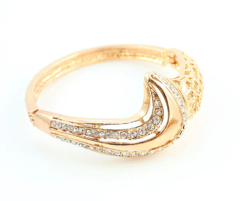 Women Jewelry Sets For Wedding Accessories African Beads Crystal Pendant Statement Dress Necklace Earrings Bracelet Ring Set