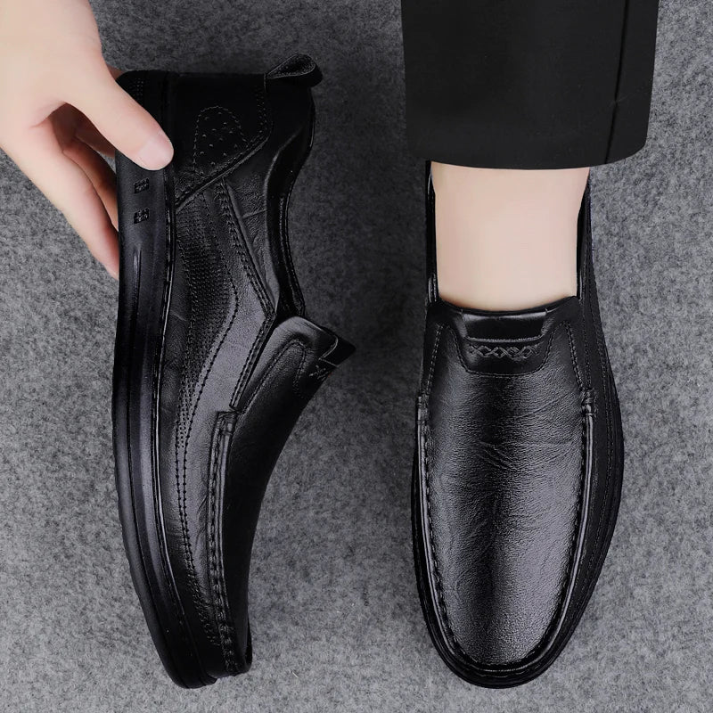 Italian High-quality Men's Genuine Leather Shoes Fashionable Loafers Men's Work Business Shoes Interview Formal Shoes