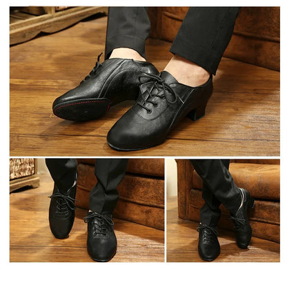 Leather Sports Shoes Perform Latin Dance Shoes For Men Bottom Female Ballroom Dancing Shoes Children Adult Ventilation Sneakers