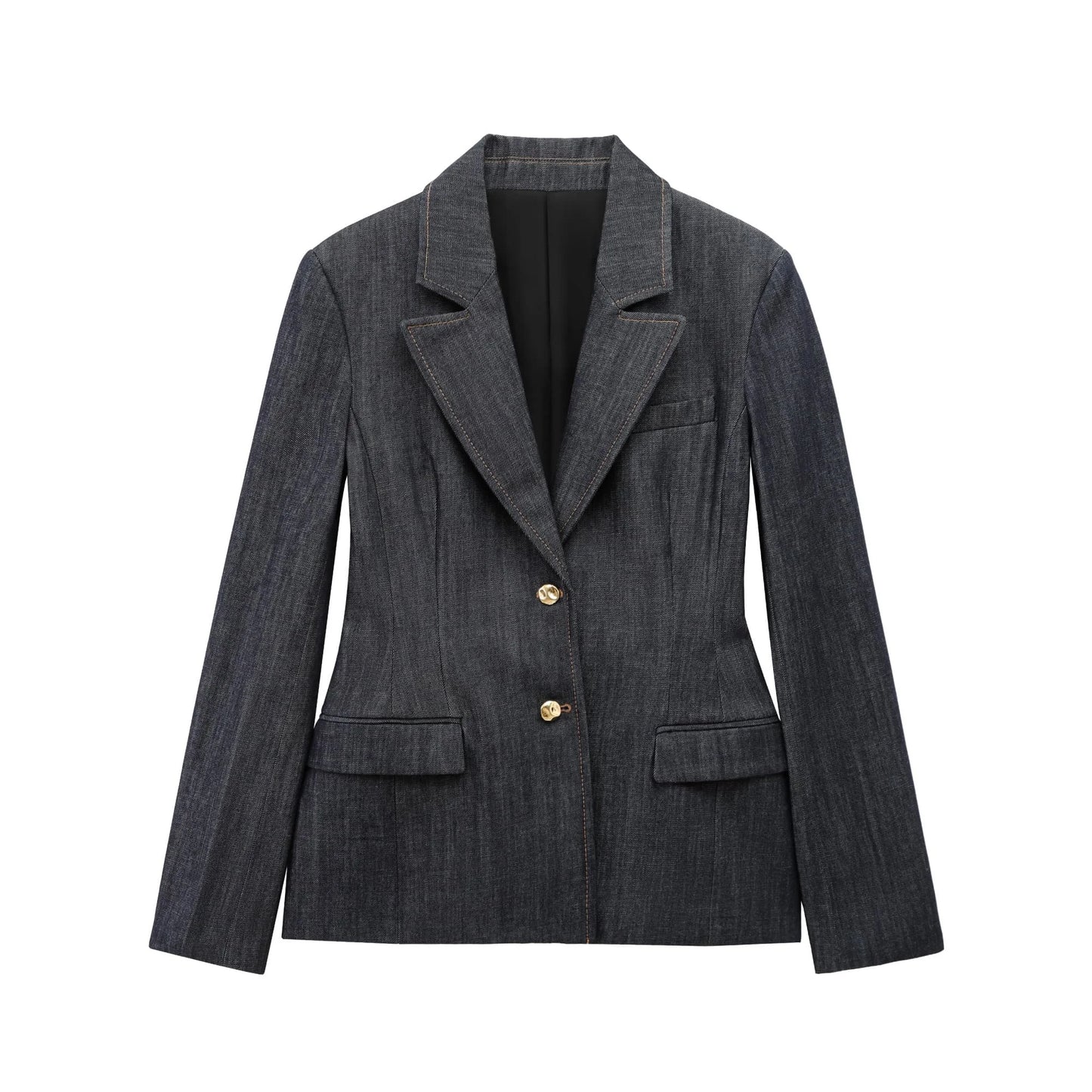 Women Casual Denim Blazer Coat Spring Autumn Female Single Breasted Long Sleeve Lapel Suit Jacket With Pockets New Fashion Outwe