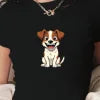Cartoon Jack Russell Terrier women's fashion short t-shirt
