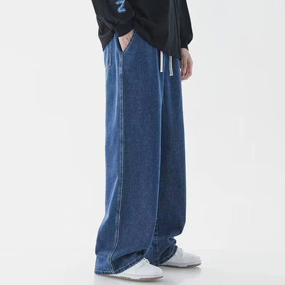 Jeans Men's Spring and Autumn 2025 New Loose High Street Straight Wide-leg Pants Floor-drag Summer Casual Long Pants Men