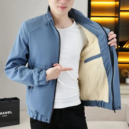 Winter Coat for Men Warm Thick Fleeced Casual Fast Delvery Vintage Quilted Padded Jacket Man High Quality New In Joker Work Cold