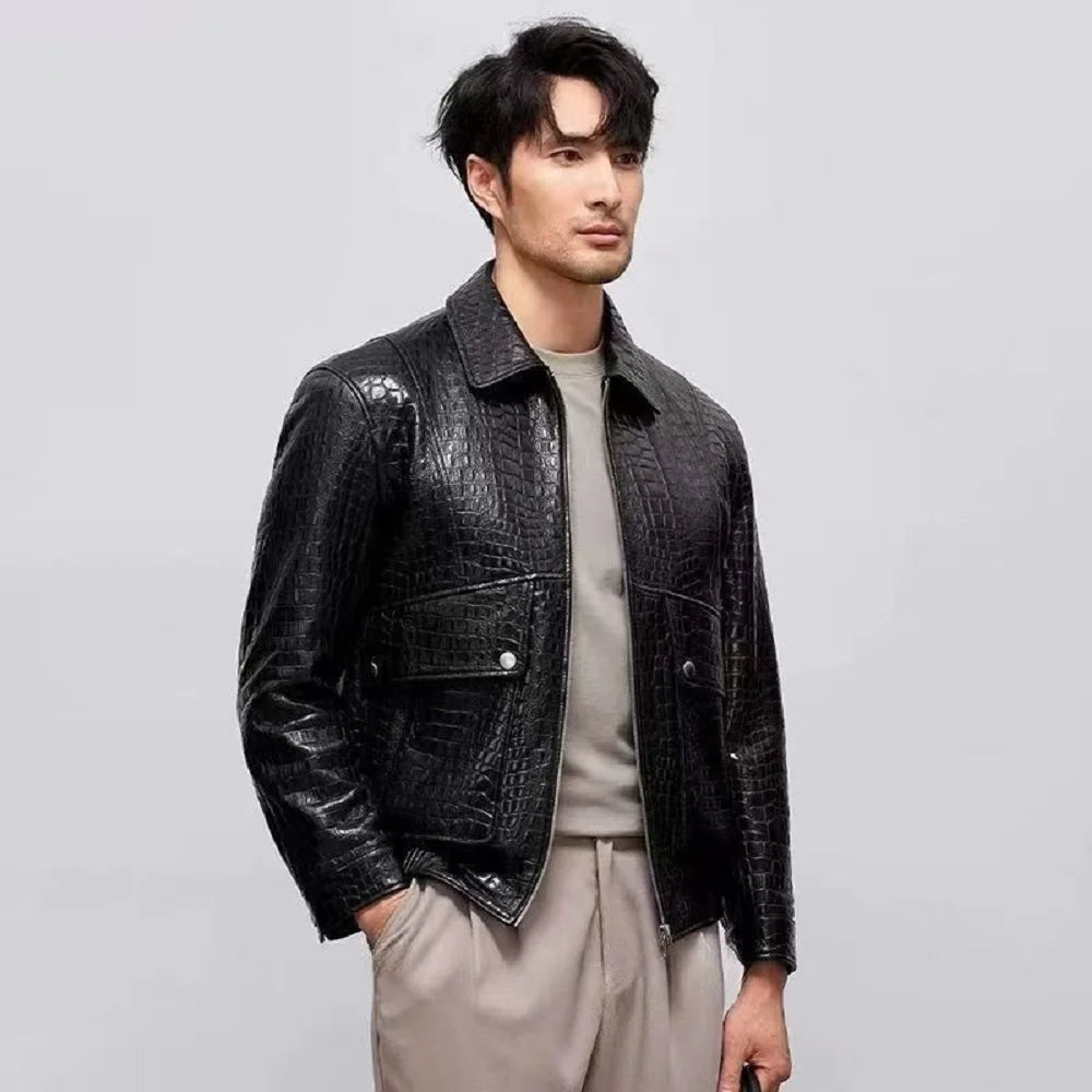 2025 new arrival high quality natural Genuine Leather coat men,male Cow leather jackets  PDD72